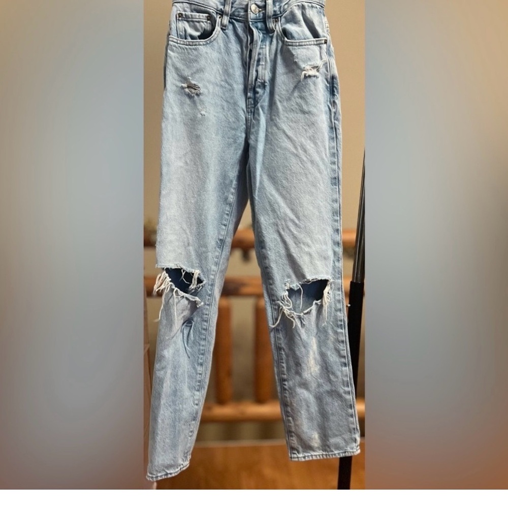 PacSun Light Blue Distressed Dad Jeans 23 - Picture 2 of 5